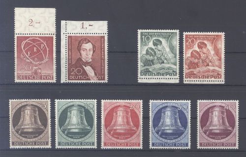 Berlin, ** Posten aus 1950-51 auf Steckkarte