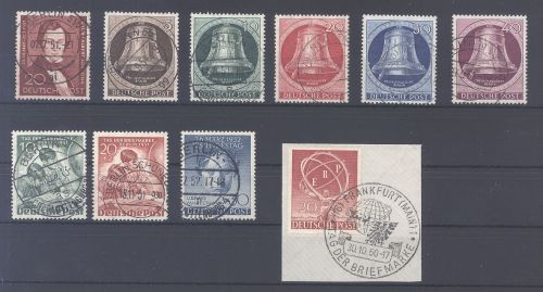 Berlin, gestempelter Posten Topstempel aus 1950-52 auf Steckkarte