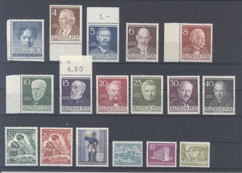 Berlin, ** Posten aus 1952-54 auf Steckkarte