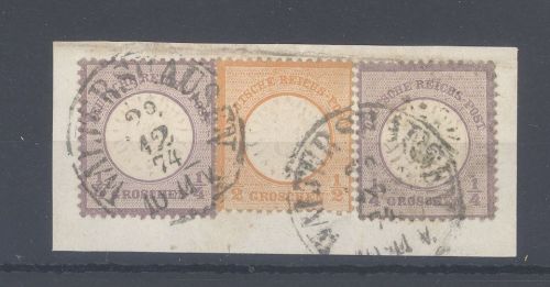 Dt. Reich, Briefstück mit 2 x Michel Nr. 16, 1-4 Groschen Waltershausen