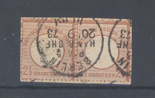 Dt. Reich Michel Nr. 21, 2 1-2 Groschen im gestempelten Paar, gp. BPP