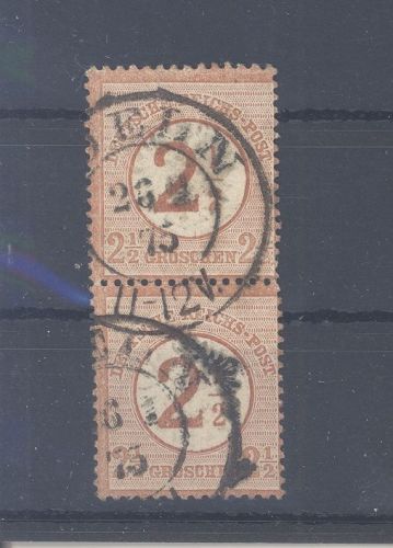 Dt. Reich Michel Nummer 29, 2 1-2 Groschen 1874 im gestempelten Paar