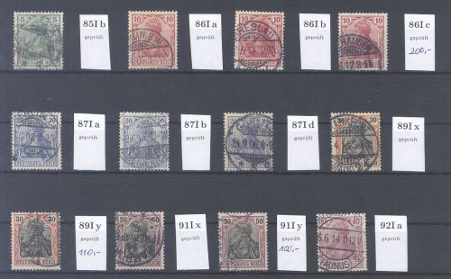 Dt. Reich, gestempelter Posten aus Michel Nummer 83-93 I, geprüft