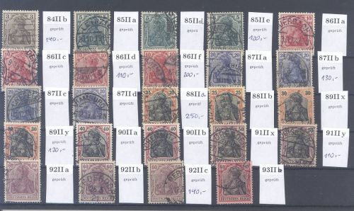 Dt. Reich, gestempelter Posten aus Michel Nummer 83-93 II, geprüft