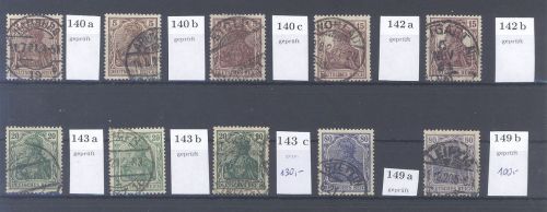 Dt. Reich, gestempelter Posten aus Michel Nummer 140-49, geprüft
