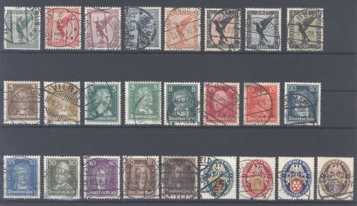 Dt. Reich Michel Nummer 378-401, Jahrgang 1926 gestempelt
