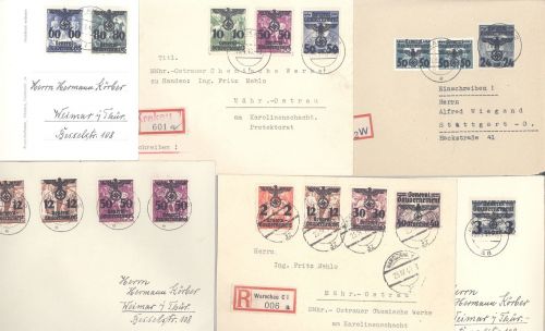 Dt. Bes. 2. WK Generalgouvernement, 12 Belege aus Michel Nr. 14-39