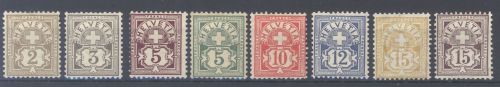 Schweiz Michel Nummer 50-57, Freimarken 1882 ungebraucht *