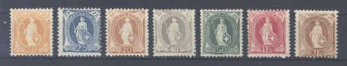 Schweiz Michel Nummer 74-80, Freimarken 1882 ungebraucht *