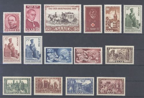 Saarland Michel Nummer 289-303 Jahrgang 1950 **