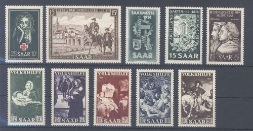 Saarland Michel Nummer 304-13, Jahrgang 1951 **