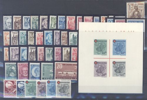 Franz. Zone Rh. Pfalz Michel Nummer 1-52 incl. Block komplett **