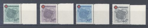 Franz. Zone Württemberg Mi.Nr. 40-43 A Rotes Kreuz ** Seitenrand