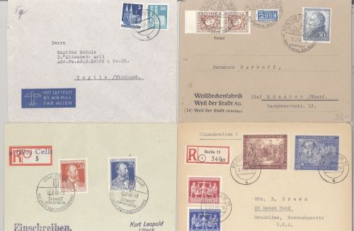 All. Besetzung und Bizone, 4 interessante Belege als Posten