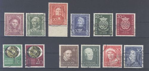 Bund, gestempelter Posten besserer Werte und Sätze aus 1949-51