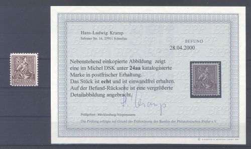 SBZ Michel Nummer 24aa, 8 Pfg Bodenreform 1945 **, Befund BPP
