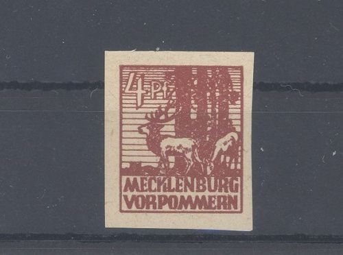 SBZ Michel Nummer 31yb, 4 Pfg. Freimarke dunkles Papier **, gp. BPP