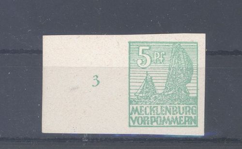 SBZ Michel Nummer 32xb, 5 Pfg. Freimarke 1946 **, geprüft BPP