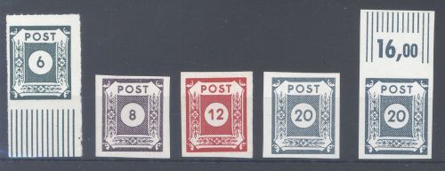 SBZ, ** Posten besserer Farben aus Michel Nr. 42-50 A, geprüft BPP