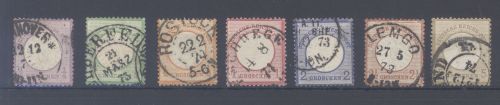 Dt. Reich Michel Nummer 16-22, Groschen gr. Brustschild gestempelt
