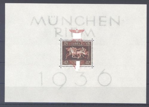Dt. Reich Block 10 Braunes Band München Riem 1937 **