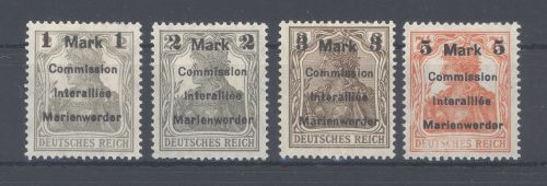 Dt. Abstimmung Marienwerder Michel Nummer 22-25 ungebraucht *
