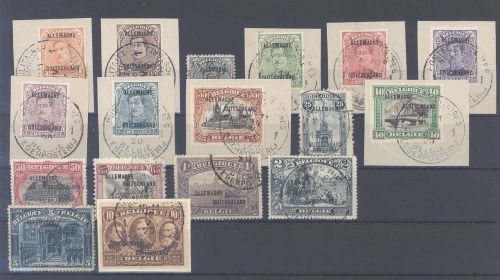 Dt. Abstimmung Militärpost Mi. Nr. 1-17, Freimarken 1919 gestempelt