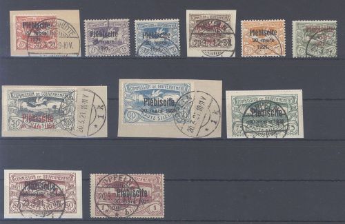 Dt. Abstimmung Oberschlesien Michel Nummer 30-40 gestempelt