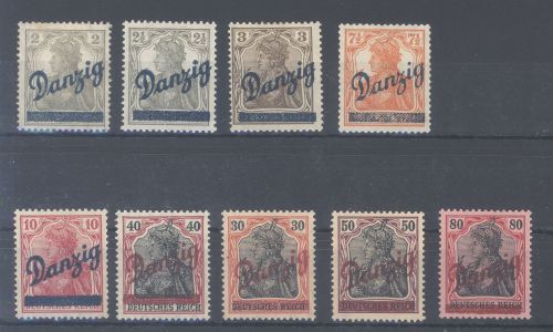 Danzig Michel Nummer 32-40, Kleiner Innendienst 1920 ungebraucht *