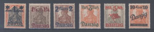 Danzig Michel Nummer 41-46 I, Freimarken 1920 ungebraucht *