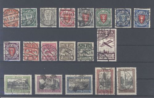 Danzig Michel Nummer 193-211, Jahrgang 1924 gestempelt
