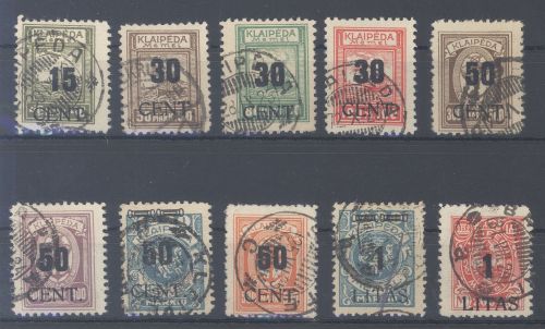 Memel, gestempelter Posten aus Michel Nr. 193-205, Lit. Bes. 1923
