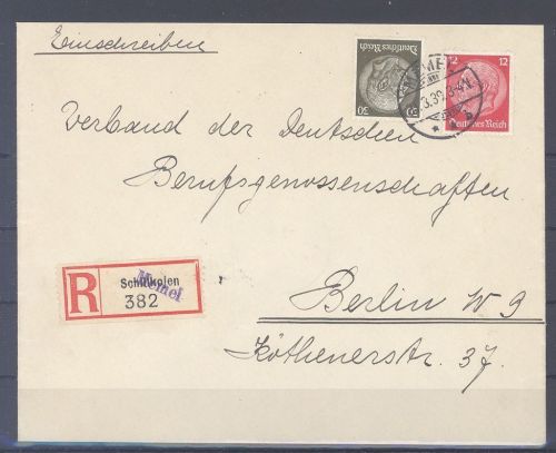 Memel, R - Brief 1939 mit Hindenburg MiF aus Schillkojen - Memel