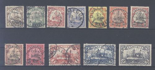 Dt. Kolonien Kamerun Michel Nummer 7-18 aus 1900 gestempelt