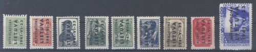 Dt. Bes. 2. WK Litauen Michel Nummer 1-9, Freimarken 1941 **