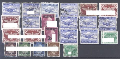 Dt. Bes. 2. WK, interessanter kleinerer Posten auf Steckkarte