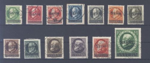 Saargebiet Michel Nummer 18-31 fast komplett gestempelt, geprüft