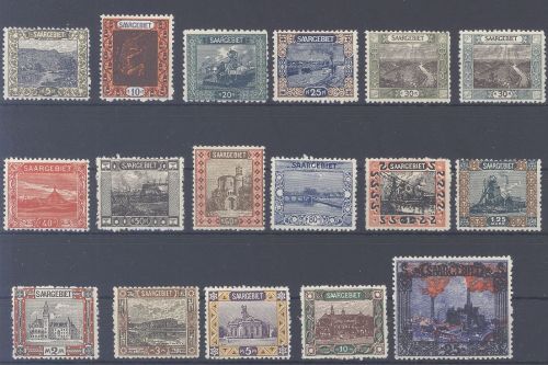 Saargebiet Michel Nummer 53-69, Freimarken 1921 **
