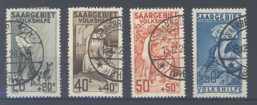 Saargebiet Michel Nummer 104-07, Volkshilfe 1926 gestempelt, gp. BPP