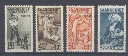 Saargebiet Michel Nummer 122-25, Volkshilfe 1927 **