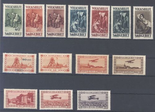 Saargebiet, ** Posten aus 1928-32 auf Steckkarte