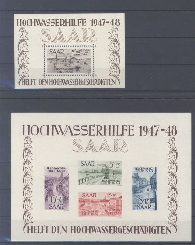 Saarland Block 1-2, Hochwasserblockpaar 1948 **