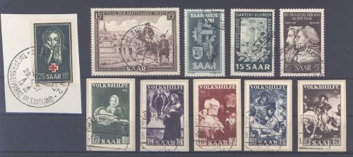 Saarland Michel Nummer 304-13, Jahrgang 1951 gestempelt, geprüft