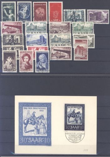 Saarland Michel Nummer 314-40, Jahrgang 1952 gestempelt