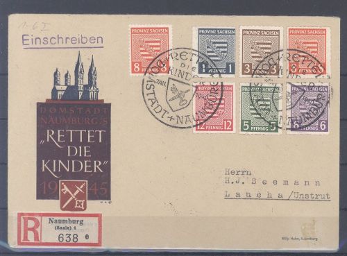 Dt. Lokalpost Naumburg, Sonderbrief mit Michel Nummer 1-6 I SST