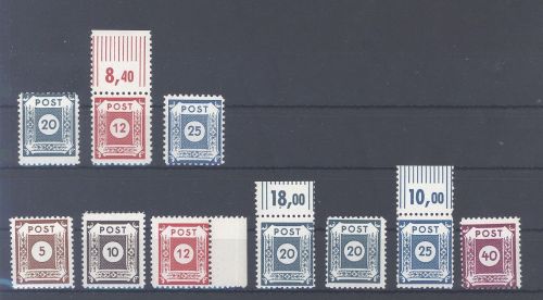 SBZ, ** Posten aus Michel Nr. 42-50 Postmeistertrennungen, gp. BPP