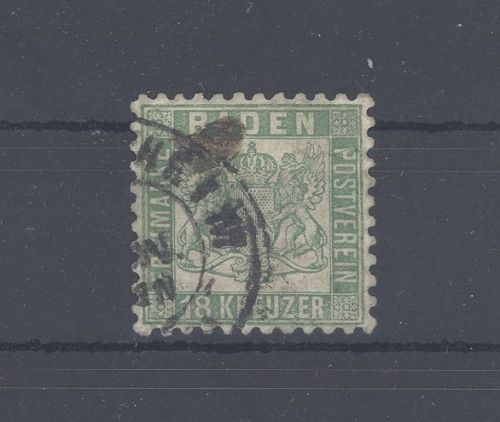 Baden Michel Nummer 21, 18 Kreuzer Freimarke 1862 gestempelt