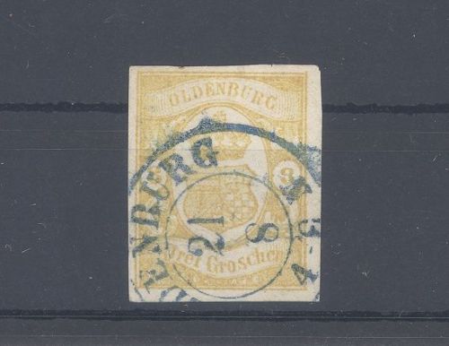 Oldenburg Michel Nummer 14, 3 Groschen 1861 gestempelt, geprüft
