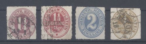 Schleswig Holstein Michel Nr. 22-25 Freimarken 1865-66 */gestempelt