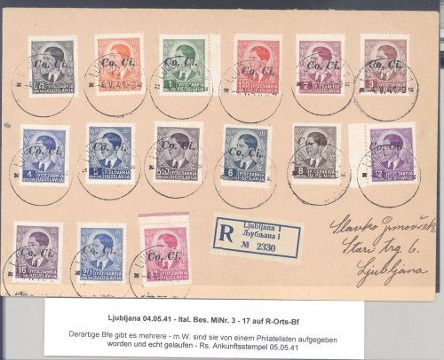 Dt. Bes. 2. WK Laibach, Brief 1941 aus der italienischen Besetzung